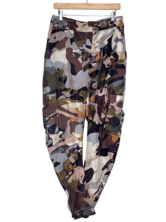 L.A.M.B. Pants - L.A.M.B 100% Silk Camo Y2K Multi-Colored Cargo Pants Sz 8